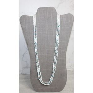 Vintage Navajo Coral & Turquoise Heishi 3 Strand Necklace No Clasp 46G, 28"